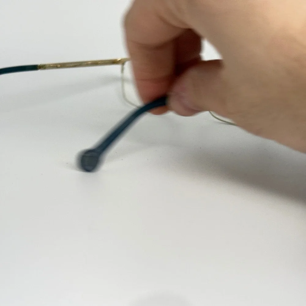 Carolina Herrera VHE077K 0354‎ Gold Blue Rectangular Eyeglasses Frames 22187